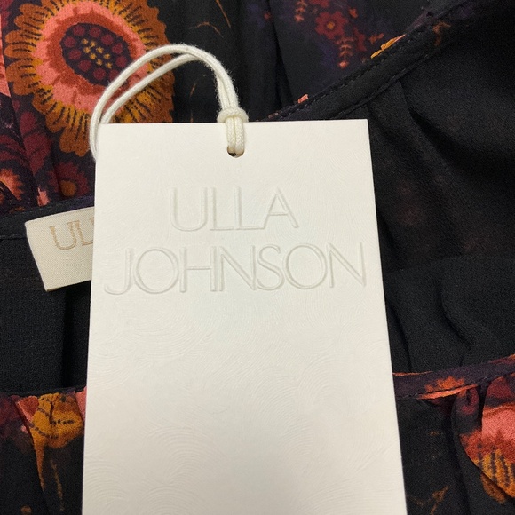 ULLA JOHNSON BLACK / ORANGE VALERIAN PRINT ADARA DRESS - Picture 6 of 7